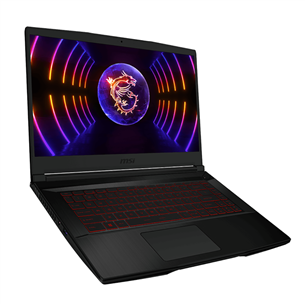 MSI Thin GF63 12U, 15,6'', FHD, 144 Гц, i7, 16 ГБ, 512 ГБ, RTX 3050, ENG, черный - Ноутбук