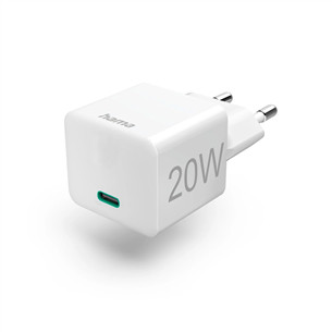 Hama Fast Charger, USB-C, 20 Вт, белый - Адаптер питания 00125128