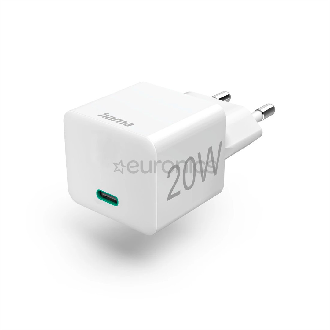 Hama Fast Charger, USB-C, 20 W, valge - Vooluadapter