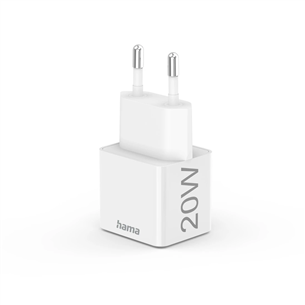 Hama Fast Charger, USB-C, 20 W, valge - Vooluadapter