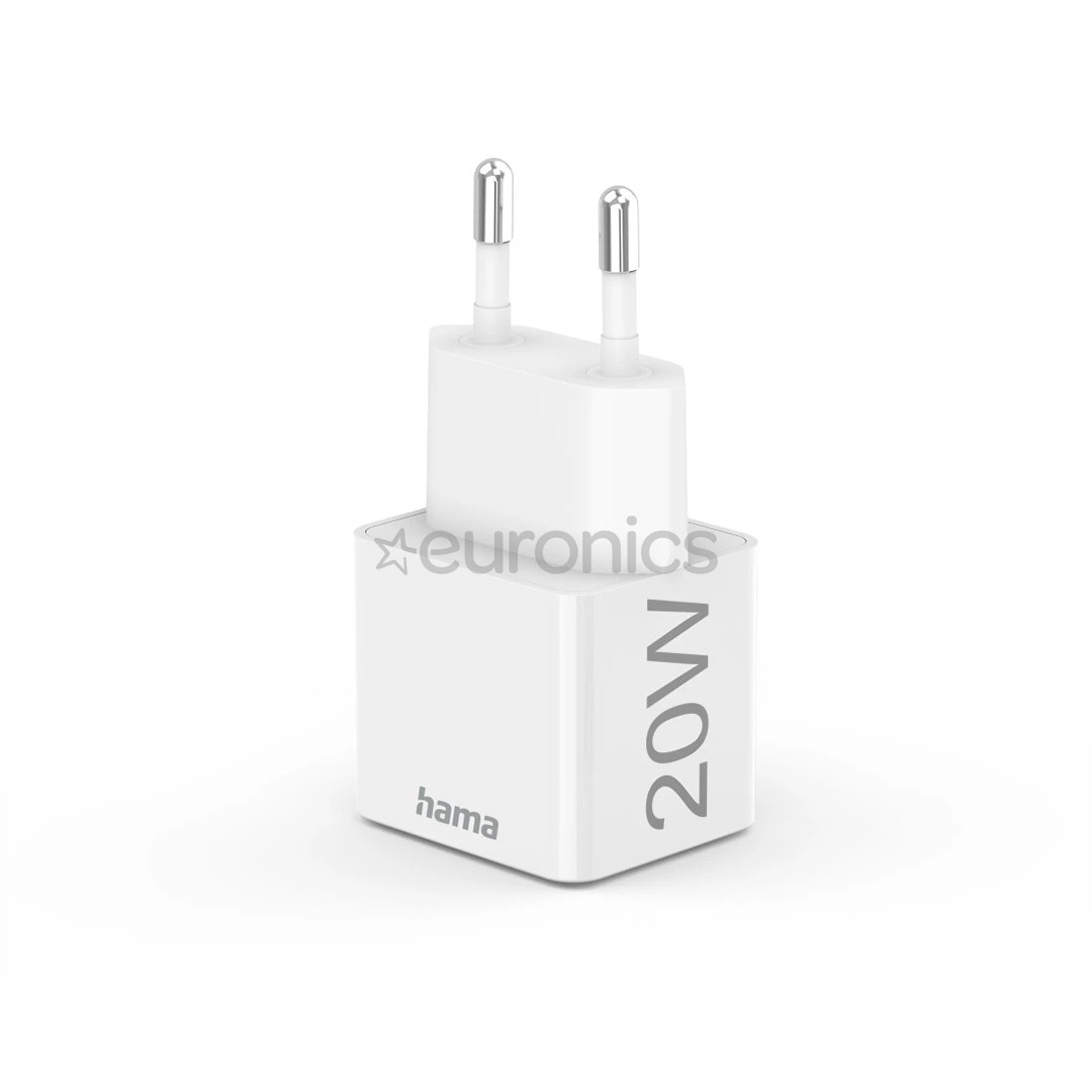 Hama Fast Charger, USB-C, 20 W, valge - Vooluadapter