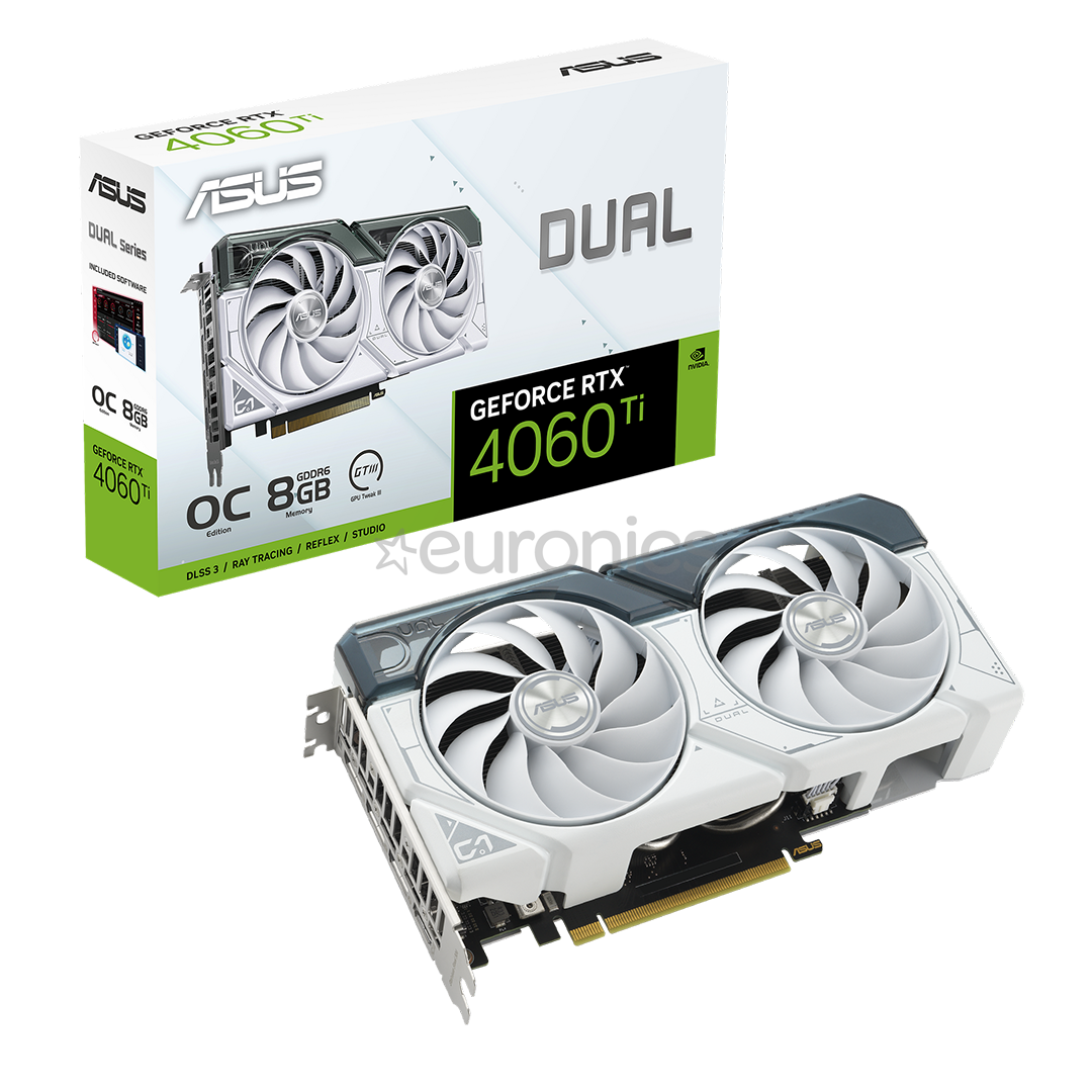 ASUS, NVIDIA GeForce RTX 4060 Ti, 8 ГБ, GDDR6, 128 бит - Графическая карта