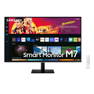 Samsung Smart Monitor M7, 32'', UHD, LED VA, USB-C, черный - Монитор LS32BM700UPXEN