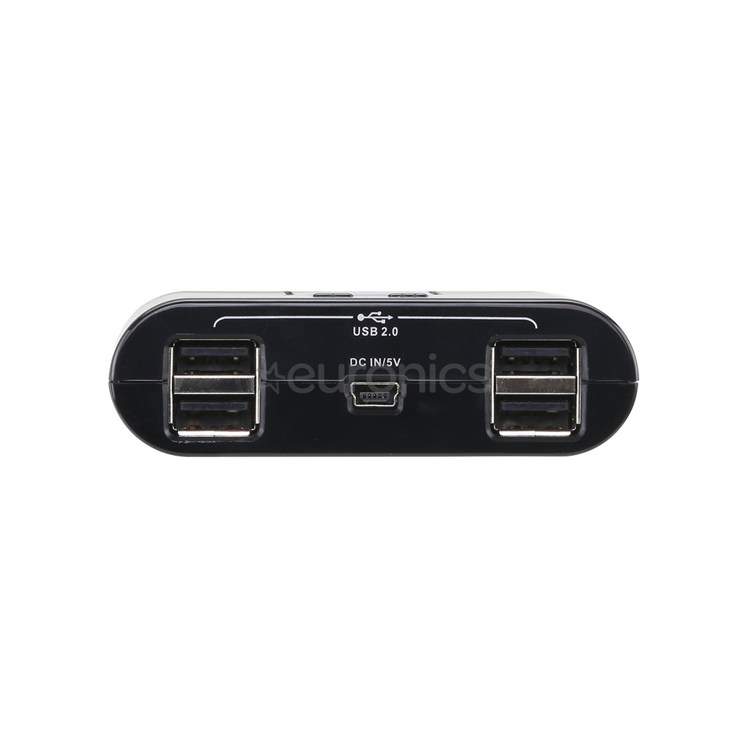 ATEN US224, 2 x 4 USB 2.0 Peripheral Sharing Switch - KWM lüliti