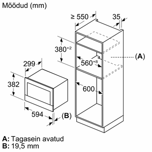 Bosch, Seeria 8, valge - Integreeritav mikrolaineahi