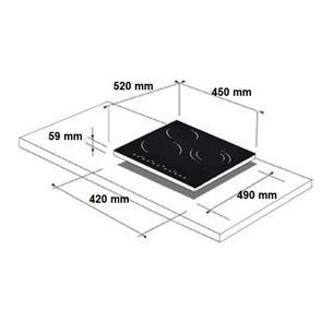 Schlosser, laius 45 cm, must - Integreeritav induktsioonpliidiplaat