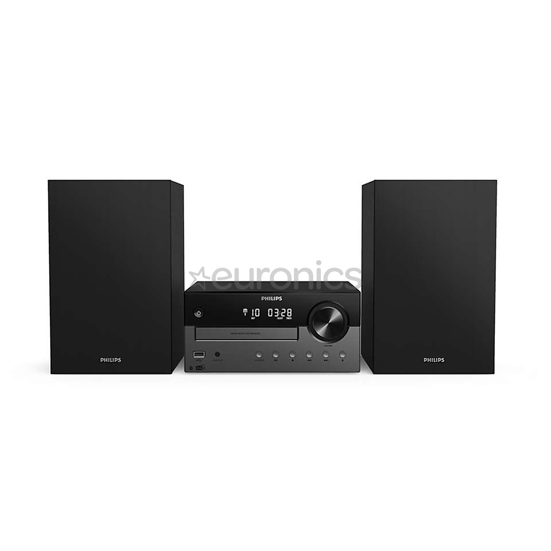 Philips TAM4505, 2.0, 60 W, Bluetooth, USB, CD, must - Muusikakeskus
