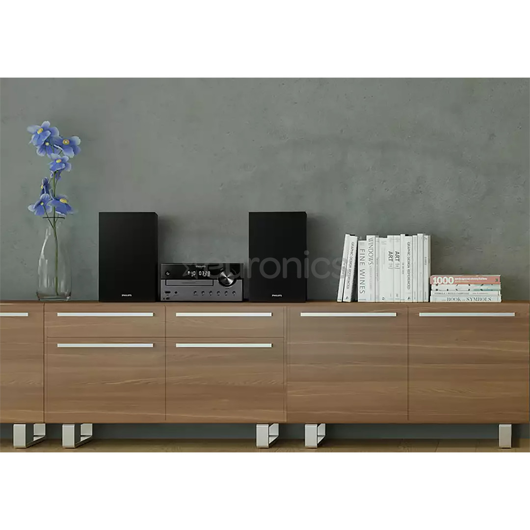 Philips TAM4505, 2.0, 60 W, Bluetooth, USB, CD, must - Muusikakeskus