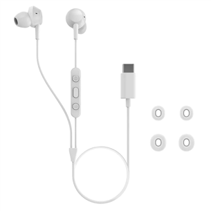 Philips TAE5008BK, USB-C, microphone, white - Wired in-ear earbuds