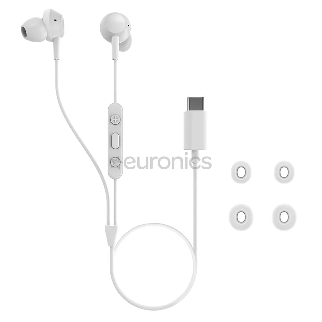 Philips TAE5008BK, USB-C, microphone, white - Wired in-ear earbuds