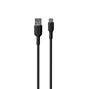 Puro Soft, USB-A / USB-C, 1.5 m, black - Cable