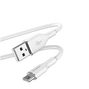 Puro Soft, USB-A / USB-C, 1.5 m, white - Cable