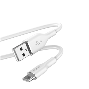 Puro Soft, USB-A / USB-C, 1,5 m, valge - Kaabel