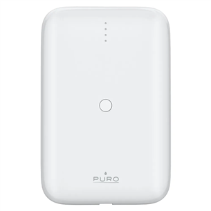 Puro Compact Mini, 10 000 mAh, USB-A, USB-C, white - Power bank