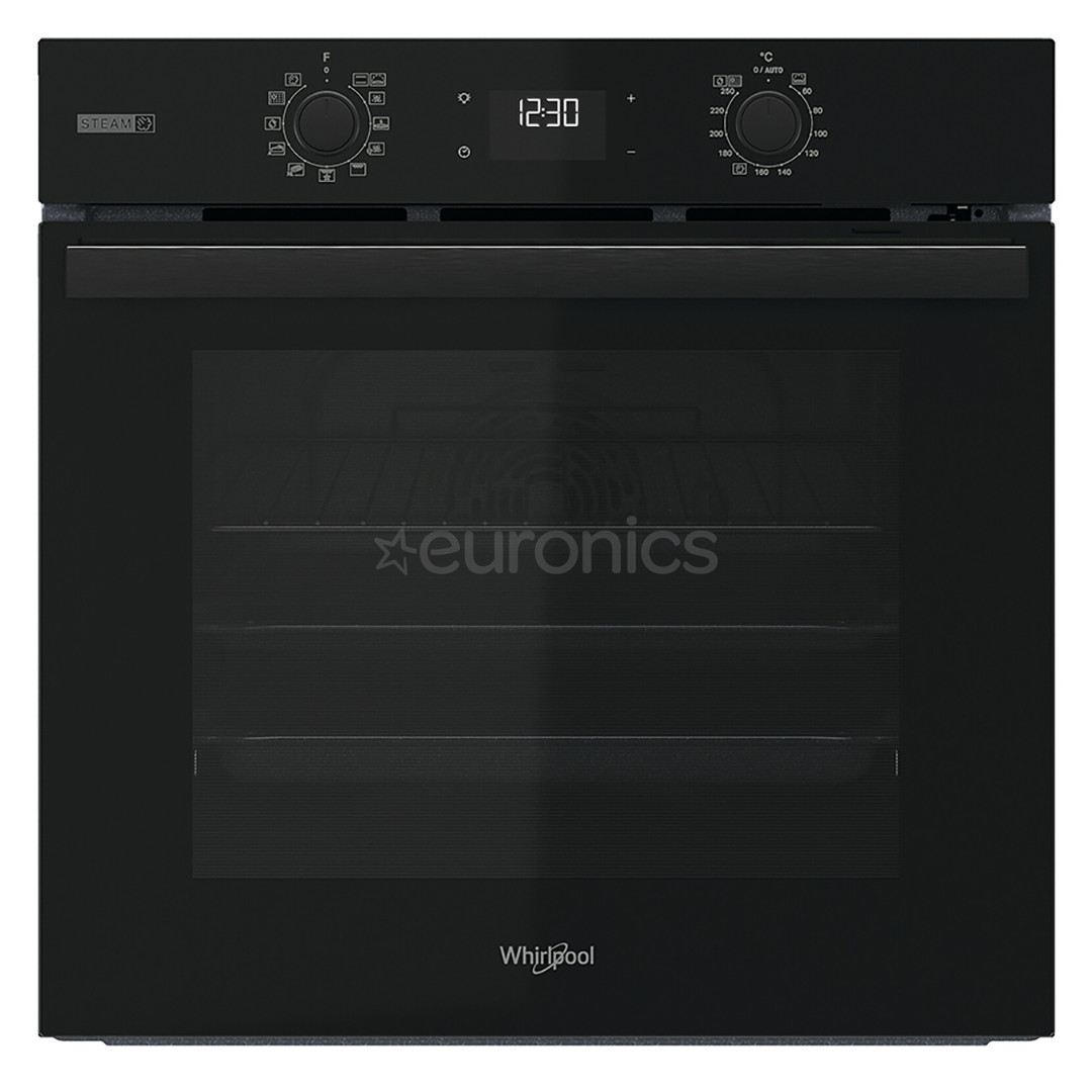Whirlpool, 71 L, pyrolytic cleaning, black - Built-in oven
