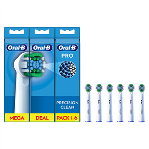 Braun Oral-B Precision Clean Pro, 6 tk, valge - Varuharjad EB20-6
