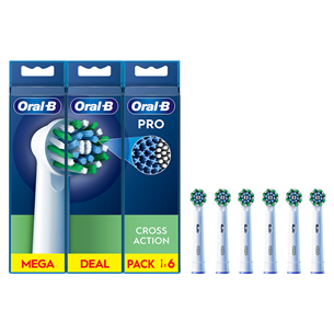 Braun Oral-B Cross Action Pro, 6 pcs, white - Spare brushes EB50-6