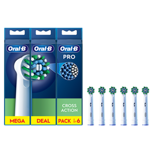 Braun Oral-B Cross Action Pro, 6 tk, valge - Varuharjad