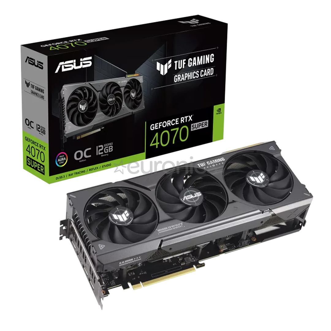 Asus, NVIDIA GeForce RTX 4070 Super, 12 GB, GDDR6X, 192 bit - Graphics card