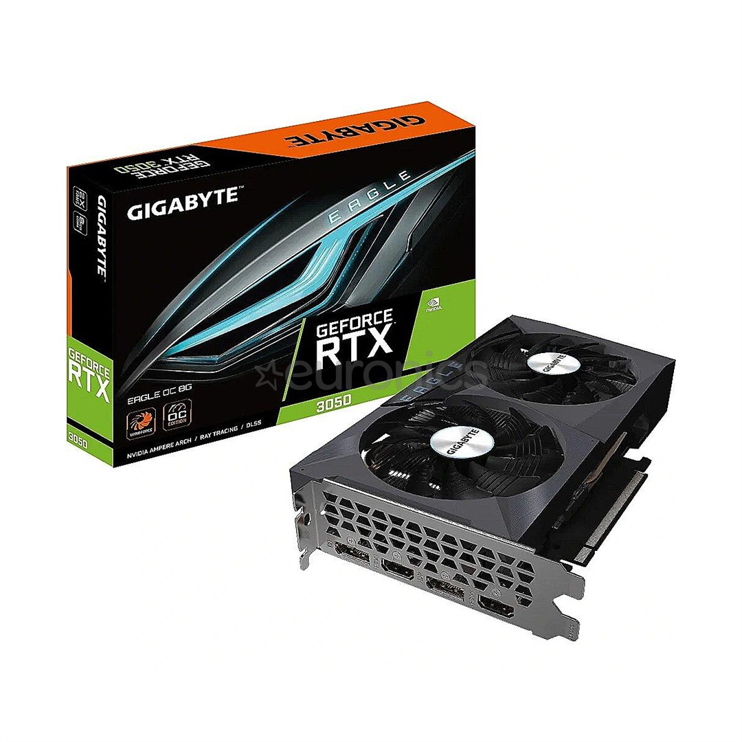 Gigabyte, NVIDIA GeForce RTX 3050, 6 ГБ, GDDR6, 96 бит - Графическая карта