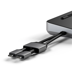 Satechi Dual Dock Stand, USB-C, 75 Вт, серый - Док-станция для ноутбука
