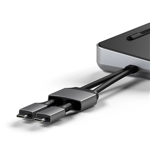 Satechi Dual Dock Stand, USB-C, 75 W, hall - Sülearvutidokk