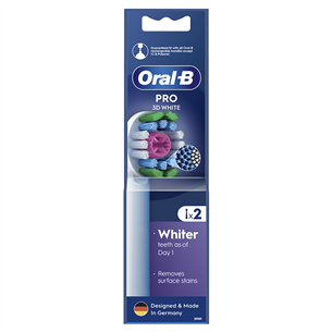 Braun Oral-B Pro 3D White, 2 tk, valge - Varuharjad