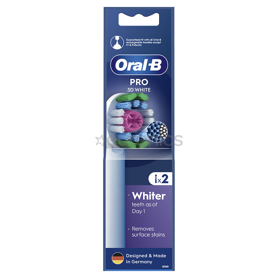 Braun Oral-B Pro 3D White, 2 tk, valge - Varuharjad
