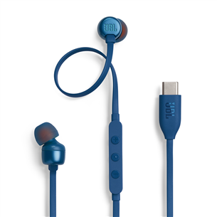 JBL Tune 310C USB-C, kõrvasisesed, sinine - Juhtmega kõrvaklapid JBLT310CBLU