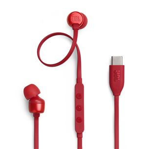 JBL Tune 310C USB-C, kõrvasisesed, punane - Juhtmega kõrvaklapid JBLT310CRED