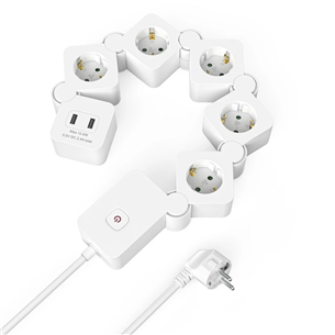 Hama Power Strip, 5-pesa, USB, 12 W, paindlik, 1,4 m - Pikendusjuhe