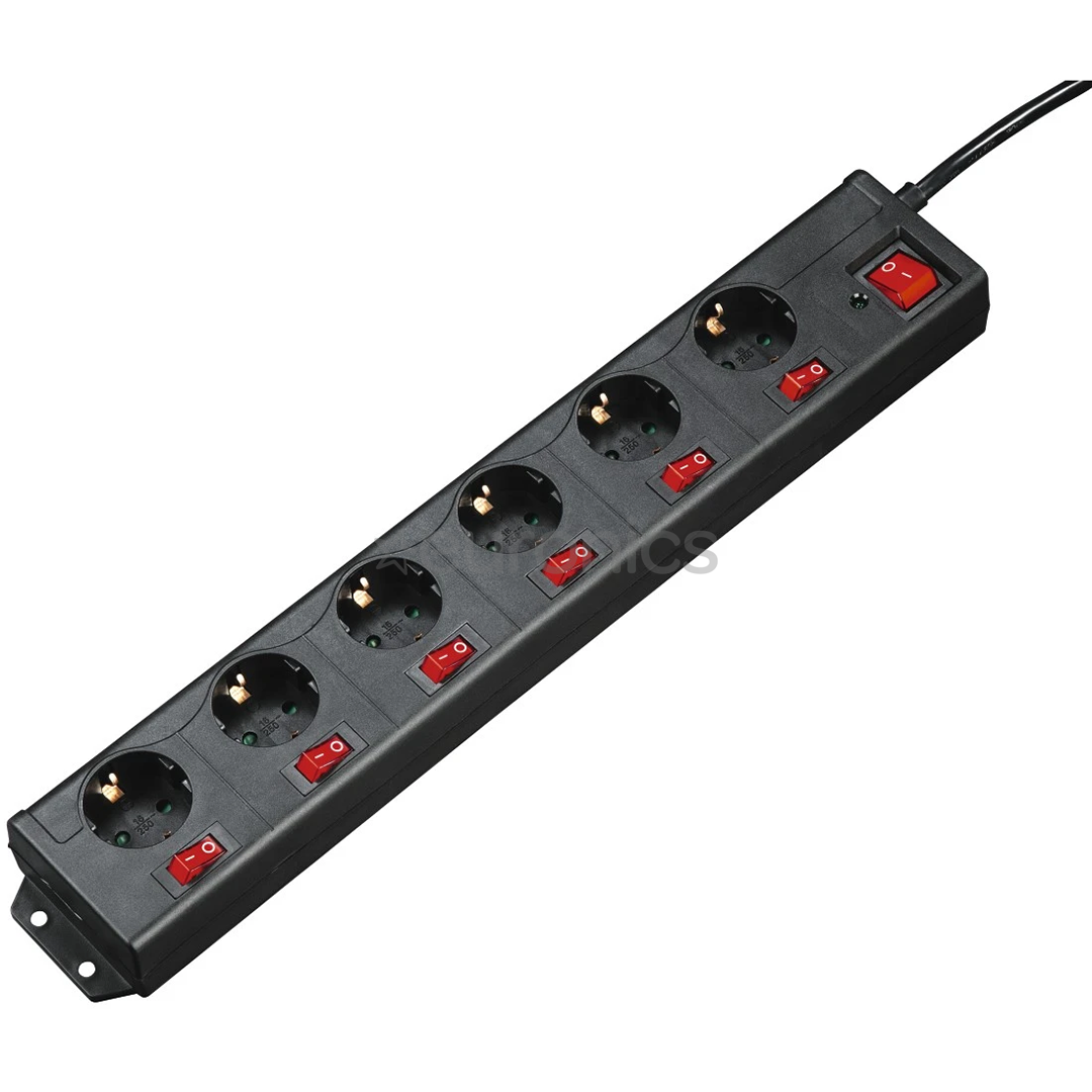 Hama Power Strip, 6-pesa, 1,4 m, must - Pikendusjuhe