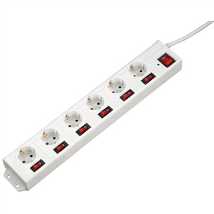 Hama Power Strip, 6-pesa, 1,4 m, valge - Pikendusjuhe
