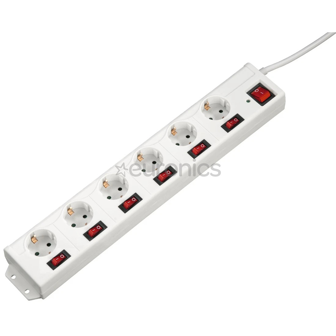 Hama Power Strip, 6-pesa, 1,4 m, valge - Pikendusjuhe