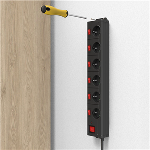 Hama Power Strip, 6-pesa, 1,4 m, must - Pikendusjuhe