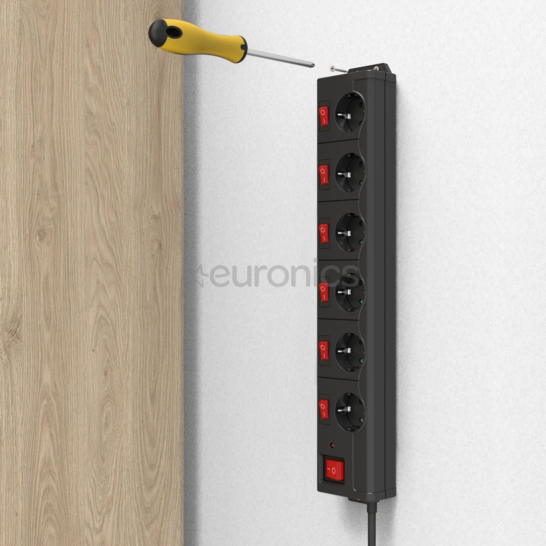 Hama Power Strip, 6-pesa, 1,4 m, must - Pikendusjuhe