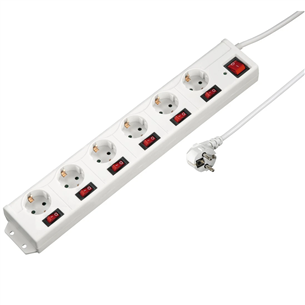 Hama Power Strip, 6-way, 1.4 m, white - Power Strip