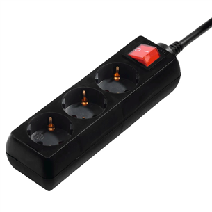 Hama Power Strip, 3-pesa, 3 m, must - Pikendusjuhe 00108816