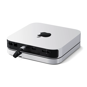 Satechi Mac Mini Stand & Hub, SSD slot, silver - Mac USB hub