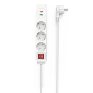 Hama Power Strip, 1,4m, USB, valge - Pikendusjuhe