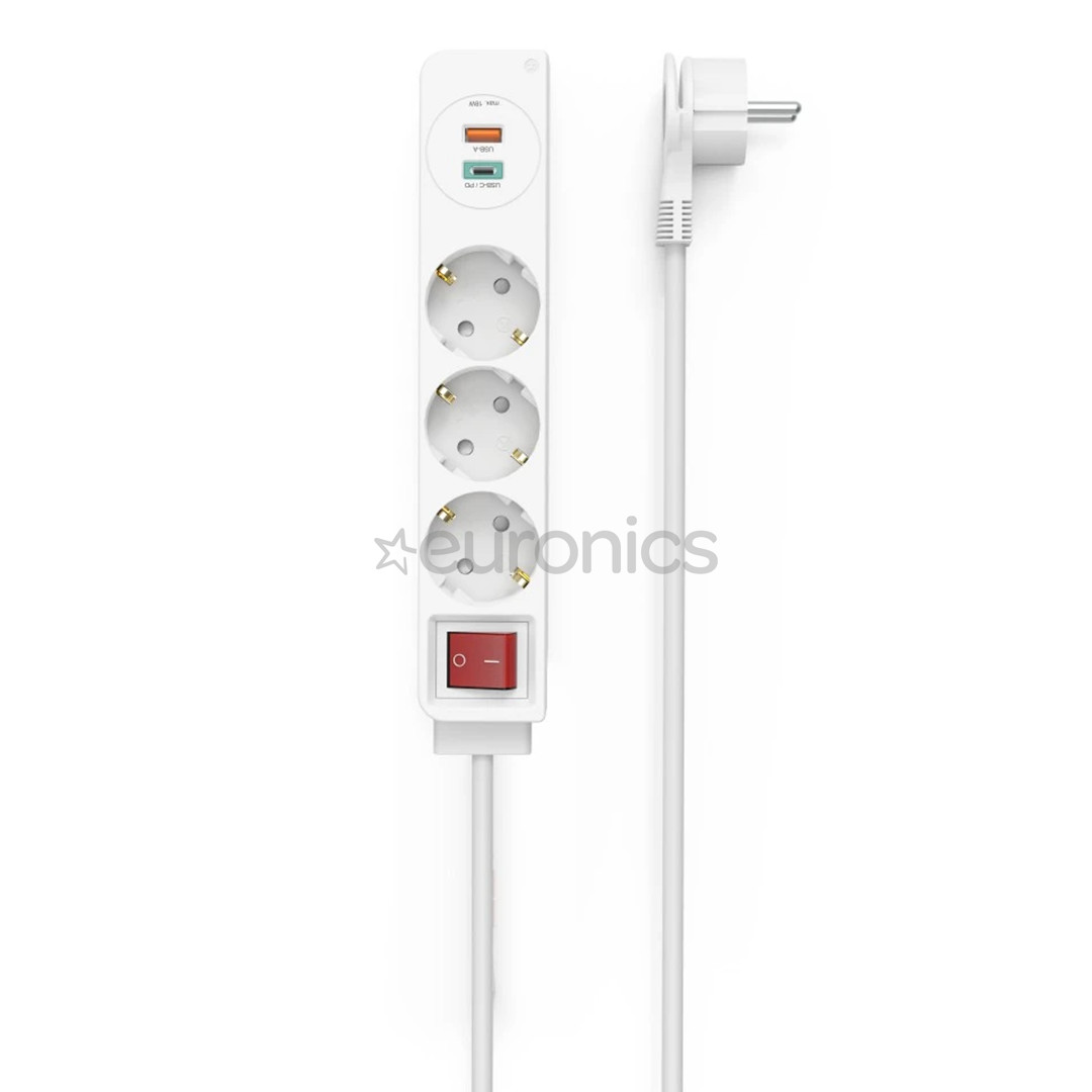 Hama Power Strip, 1,4m, USB, valge - Pikendusjuhe
