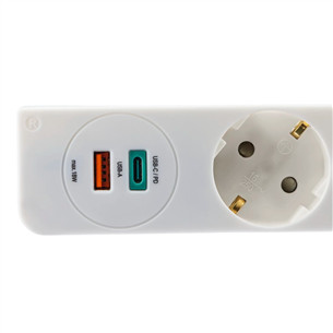 Hama Power Strip, 1,4m, USB, valge - Pikendusjuhe