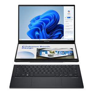 ASUS Zenbook DUO, 2x 14'', 3K, OLED, сенсорный, 120 Гц, Ultra 9, 32 ГБ, 1 ТБ, W11P, ENG, темно-серый - Ноутбук UX8406MA-PZ030X