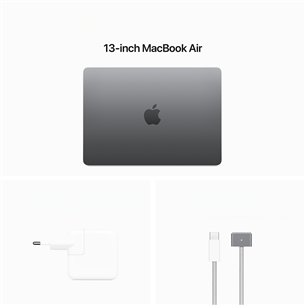 Apple MacBook Air 13'' (2024), M3 8C/8C, 8 GB, 256 GB, SWE, hall - Sülearvuti