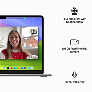 Apple MacBook Air 13'' (2024), M3 8C/8C, 8 GB, 256 GB, ENG, hall - Sülearvuti