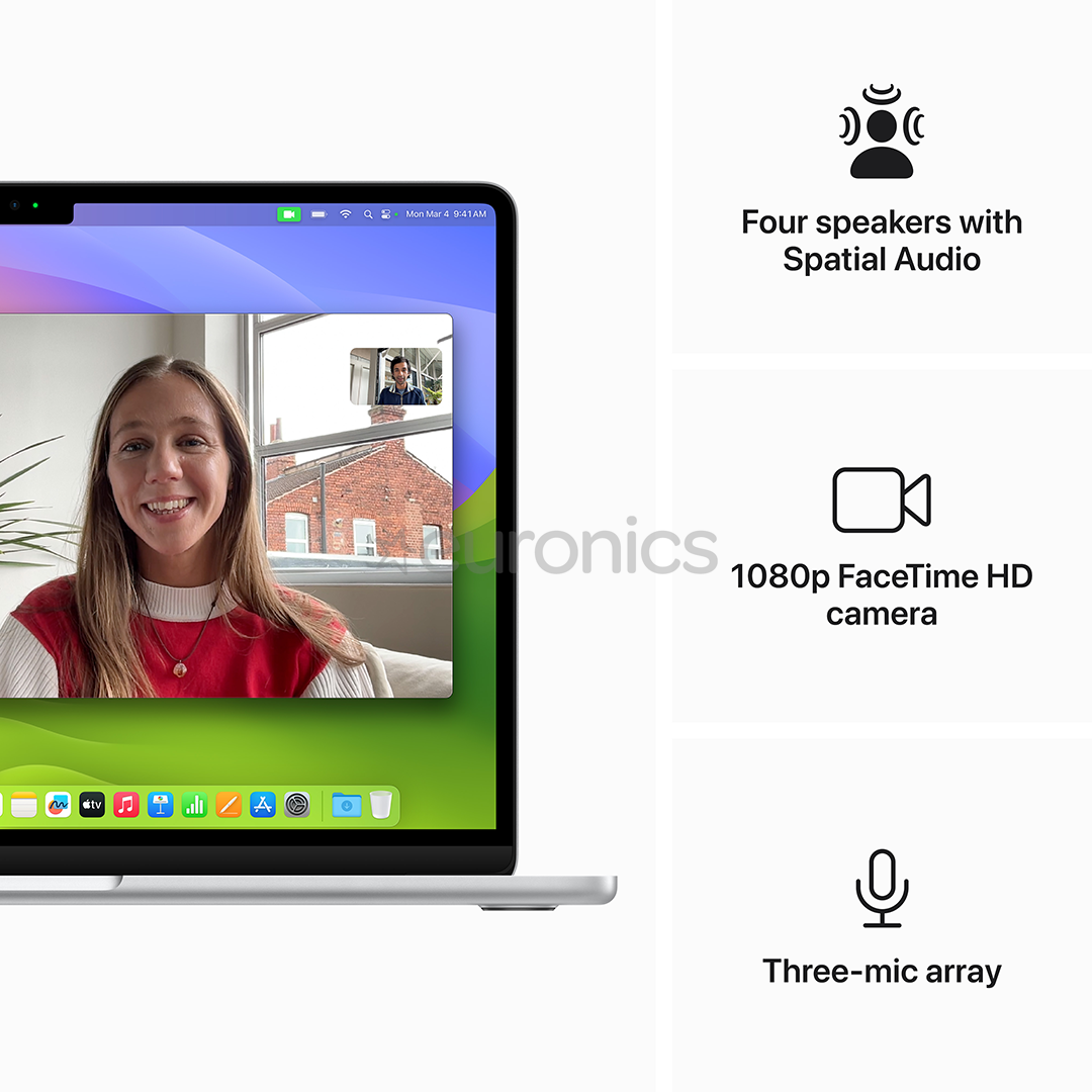 Apple MacBook Air 13'' (2024), M3 8C/8C, 8 ГБ, 256 ГБ, SWE, серебристый - Ноутбук