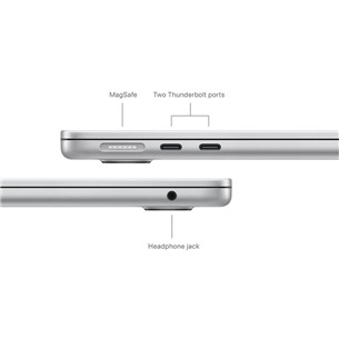 Apple MacBook Air 13'' (2024), M3 8C/8C, 8 GB, 256 GB, SWE, hõbe - Sülearvuti