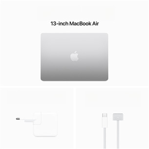 Apple MacBook Air 13'' (2024), M3 8C/8C, 8 GB, 256 GB, SWE, hõbe - Sülearvuti