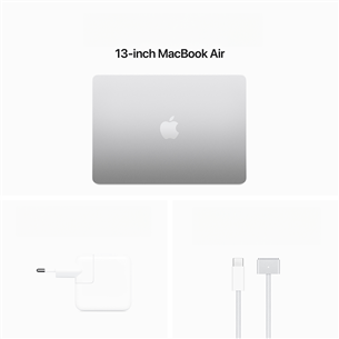 Apple MacBook Air 13'' (2024), M3 8C/8C, 8 GB, 256 GB, SWE, hõbe - Sülearvuti