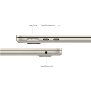 Apple MacBook Air 13'' (2024), M3 8C/8C, 8 ГБ, 256 ГБ, SWE, золотистый - Ноутбук